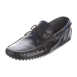 Tod's Laccetto Loafers in Blue/Black Leather Size 7 Tod's US 8